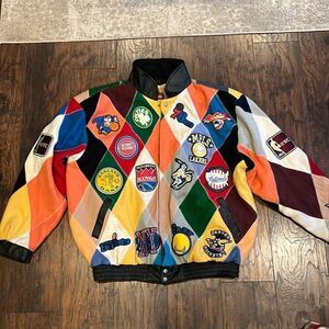 NBA BASKETBALL‎ HARDWOOD CLASSICS HAMILTON LEATHER ABA PATCH JACKET 4XL GUC